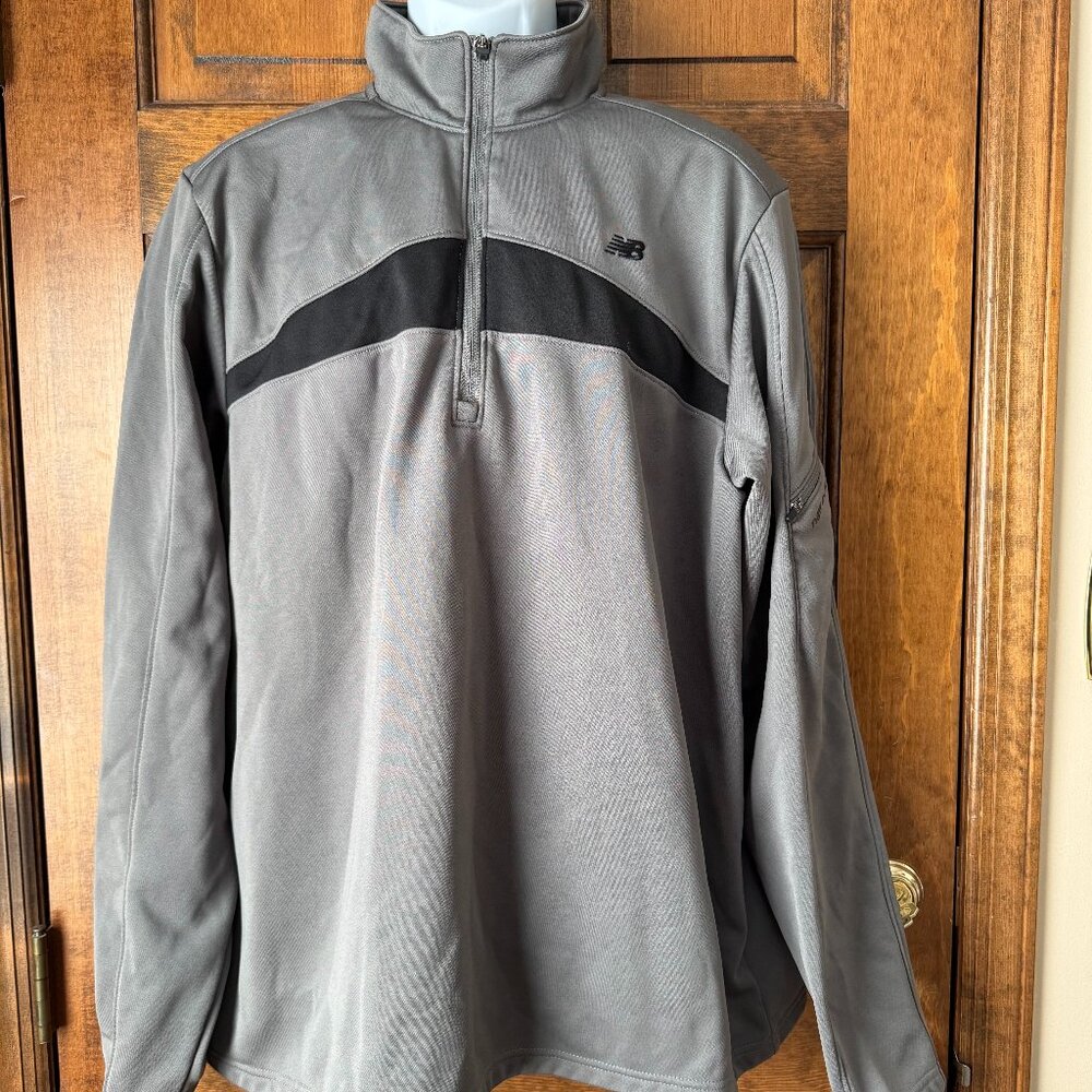 New Balance Gray/Black 1/4 Zip Jacket X-Large
